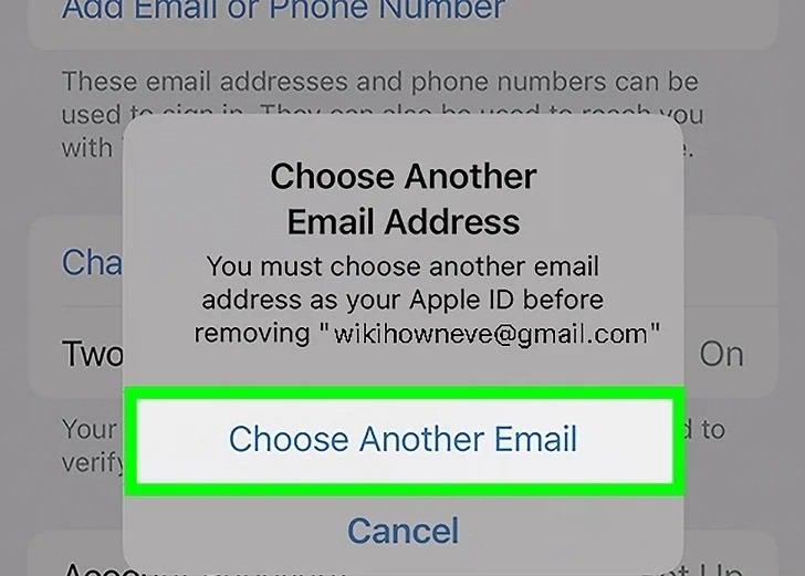 Bước 7: Bấm Chọn Email khác